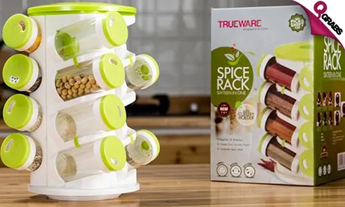 Rotating Spice Rack with Cutlery Holder!